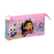 Tredubbel Carry-all Gabby's Dollhouse Party Rosa 22 x 12 x 3 cm