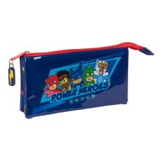 Tredubbel Carry-all PJ Masks Ready Marinblå 22 x 12 x 3 cm