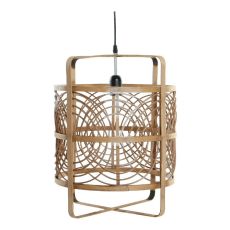 Taklampa DKD Home Decor Svart Naturell Bambu Plast ...