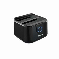 Dual Dockstation TooQ TQDS-802B 2.5" / 3.5" SATA USB 3.0 Svart