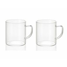 Set med 2 muggar Andrea House ms19209 Transparent Glas 300 ml 2 x 300 ml Ø 7,5 x 8,5 cm