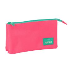 Tredubbel Carry-all Nait Nait Rosa fluor Rosa 22 x 12 x 3 cm