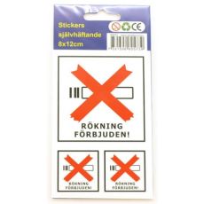 Stickers Rökning Förbjuden 6-p dekal klistermär