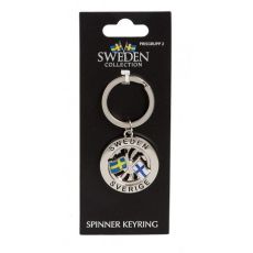 Nyckelring Souvenir Spinner Flagga Sverige Finland