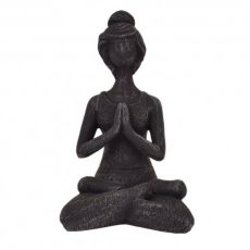 Dekoration Meditation Figur Keramik Svart 22 cm