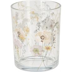 Ljushållare Lykta Blommor Glas 13 cm