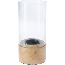 Lykta Ljushållare Trä/Glas 15 cm
