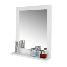 Spegel med hylla, Badrumsmöbler, vit, Längd 40 c ...