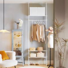 Klädställning Öppen garderob Garderobssystem,vit , Längd 52-80 cm Höjd 233-300 cm KLS07-W