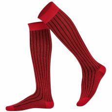 Röd ribbad knästrumpa - MySocks