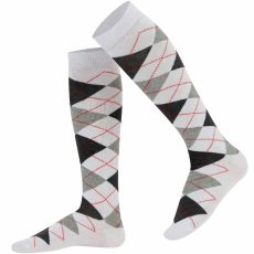 Vit argyle knästrumpa - MySocks