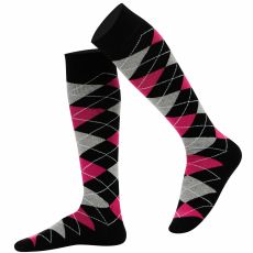 Fuchsia knästrumpa Argyle - My Socks