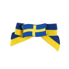 Brosch med rosett Flagga Sverige