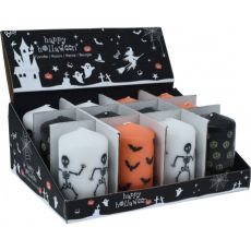 Ljus Halloween Vitt Orange Svart 10 cm