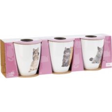 Mugg Keramik Katter 3-pack