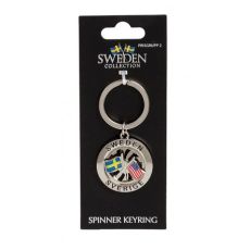 Nyckelring Souvenir Spinner Flagga Sverige USA