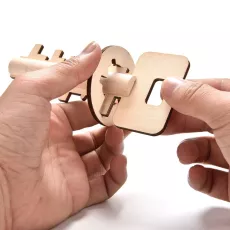 Wooden puzzle key