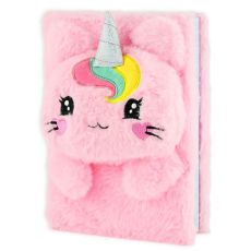 Rosa Anteckningsbok Fluffy Unicorn - Notebook Unicorn