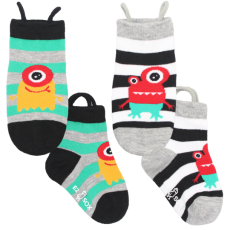 Ezsox barnstrumpor - Alien randiga 2-pack (31-34)