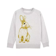Sweatshirt barn - beige med kanin 7-8år