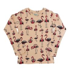 Långärmad t-shirt - Flamingo 1-8år