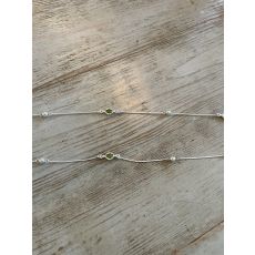 Oyster Iconic Necklace, silver/olive green