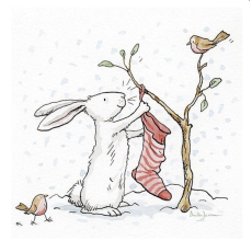 Charming Snow Rabbits Lunch