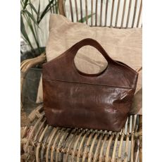 Skinnväska handmade brown leather