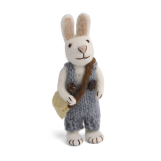 White Bunny with Blue Pants and Bag