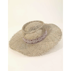 Straw Weave Tribal Pattern Strap Sol Hat