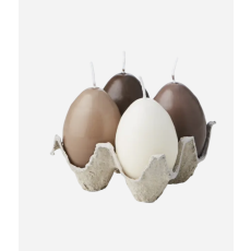 EGG CANDLES Hönsägg, 4-pack, Brun/beige/elfenben