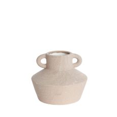 Urna Vas med handtag Beige 12 cm