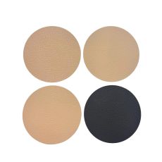 Glasunderlägg Beige/Svart läderlook 4-pack