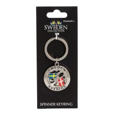 Nyckelring Souvenir Spinner Flagga Sverige Danmark