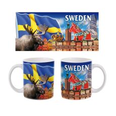 Mugg Souvenir Sverige Dalahäst Älg