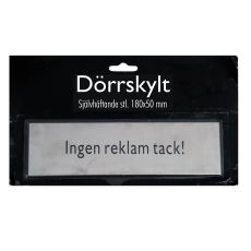 Skylt Ingen Reklam självhäftande