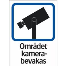 Stickers Området Kamera bevakas Larm A4