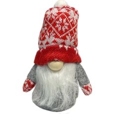 Tomte Luva Röd/Vit mönstrad 13 cm