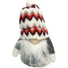 Tomte Luva Svart/Grå zickzack 13 cm