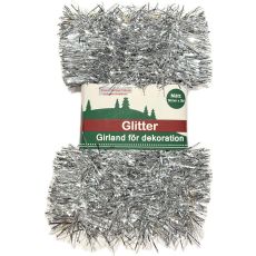 Glitter Girlang Silver Flamsäker 3 meter