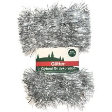 Glitter Girlang Silver Flamsäker 75 mmx3 meter