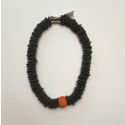Halsband med stålfjäder orange kula
