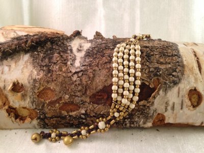 Armband Susa - creme/guld