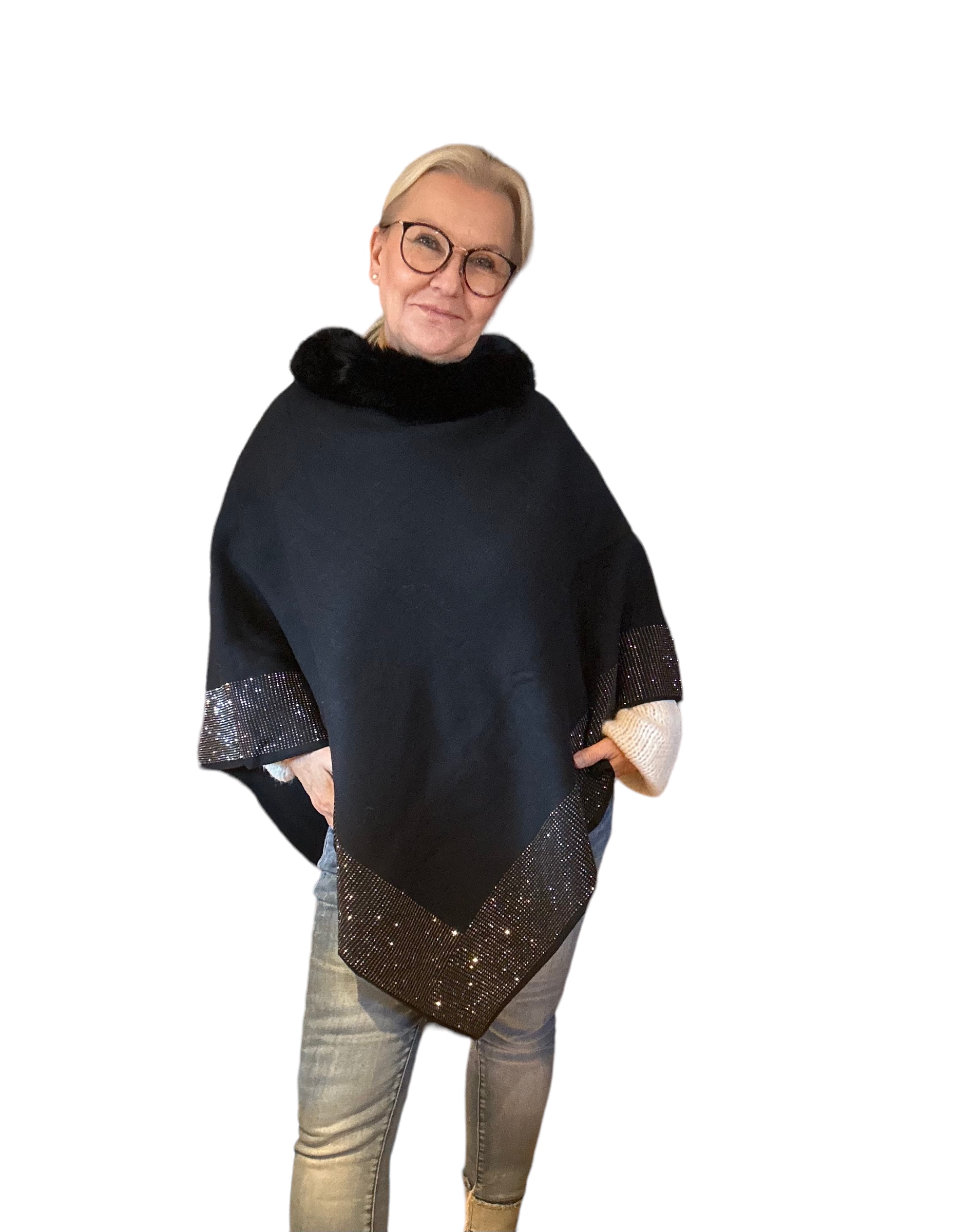 Poncho med bling