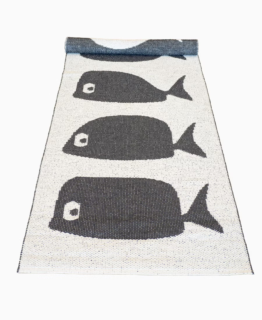 Matta Whale-svart/vit